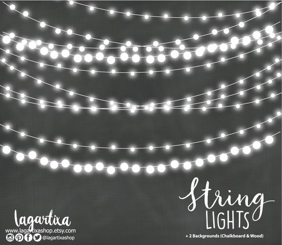 String Lights Clipart, PNG, Rustic Wedding Ideas, Bridal Shower, for Blog  Banner, Stars String Lights, Invitations Design, Chalkboard, Wood -   Canada