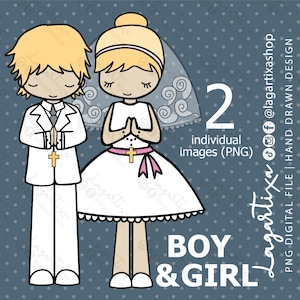 Prima Comunione Ragazzi Ragazze Bionde | Religioso cattolico | Clip art PNG | Conferma, preghiera, disegno di preghiera per inviti | religioso