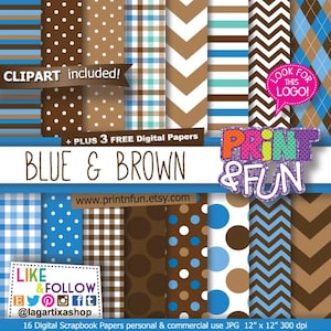 Schokoladenbraune und himmelblaue Kinder, Schokoladenkekse, Monster, digitale Hintergründe Chevron Digital Paper, Punkte, Streifen, Picknickplätze