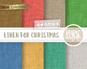 Christmas Burlap Digital Paper three chevron red green white texture linen invitations tags labels greeting cards blog
