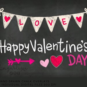 Sovrapposizioni di gesso di San Valentino, scritte, PNG Scritto a mano individuale, effetto gesso, app fotografiche, clipart, immagini decorano i pianificatori