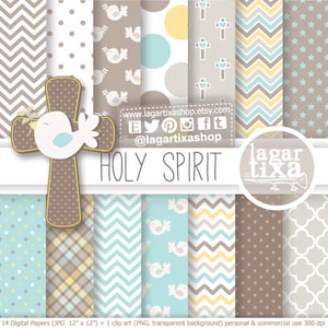 Papel Digital Imágenes Clip art Bautizo Niño Azul Cafe Amarillo Angelitos Angeles Palomita Cruces estrellas Espiritu Fondos Invitaciones