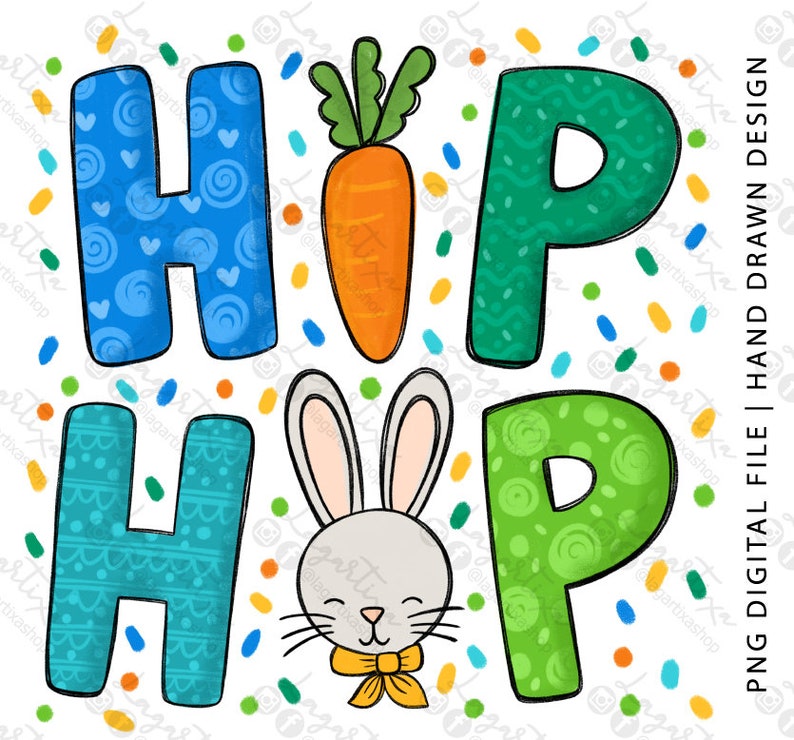 Easter Rabbit PNG Design DTF Designs | Boy Easter T-shirt Design | Hand ...
