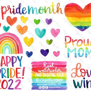 Love is love, mois de la gay pride, arc-en-ciel, LOVE is Love, lettrage, sublimation clipart à l’aquarelle, fierté LGBT, impression sur des cadeaux de t-shirt