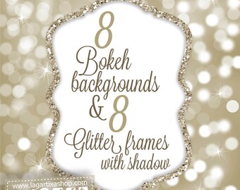 Gold Digital Paper Bokeh Patterns Backgrounds & Glitter frames Patterns Digital ぼけ Golden Blue Pink Purple Green Teal wedding invitations