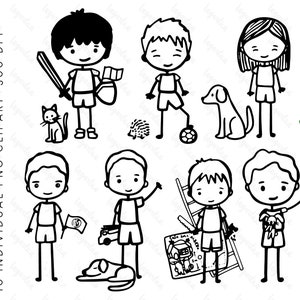 Clipart PNG Disegni Bambini Amici Animali domestici Cane Gatto Ragazza Calciatore Ragazzo Gentiluomo Coniglio per la personalizzazione dell'etichetta delle cartoline scolastiche