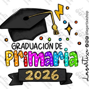 Graduación de Primaria, birrete, confetti, diploma, diseño para playera, bolsitas, morrales, tazas, recuerditos eventos, dibujo hecho a mano