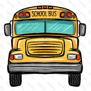 May include: A yellow school bus with black outlines and a black