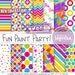 Art Rainbow Party Patterns Digital Paper Painting Art Class Birthday ...
