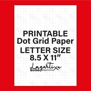 Dot Grid Paper Sheet Printable 10 mm | Instant Download PDF | Letter Size, Half Letter | Dotted Paper Practice Lettering Handwritten therapy