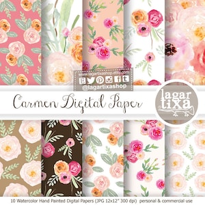 Aquarell Rosen, Digitalpapier, Hintergründe, handbemalte Blumen, Blumenarrangements, Einladung Arrangements, Bachelorette Party, Karten, Blog
