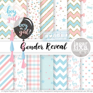 Babyparty-Überraschung, rosa, blau-goldener Glitzer, Enthüllung, PNG-Clipart, Babys, Junge oder Mädchen, für Einladungen, Überraschungsballon, Karten, Blog