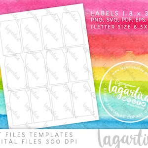 Cut Files Gift Tags Template PNG SVG Tags Printables 1.8 x 3.2" Inches for presents, add your own design, create your present cards