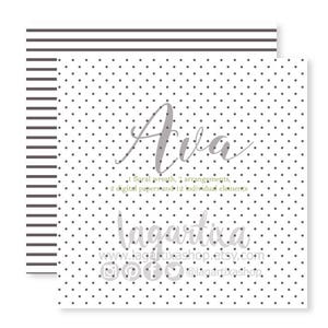 Op de afbeelding: Een digitaal papierpakket met een witte achtergrond en grijze stippen. De tekst "Ava" is geschreven in een grijs handschrift. De tekst "Lagartixa" is geschreven in een grijs handschrift. De tekst "1 bloemenkrans, 7 arrangementen, 2 digitale papieren en 12 individuele elementen" is geschreven in lichtgroen. De tekst "www.lagartixashop.etsy.com @lagartixashop" is geschreven in grijs.