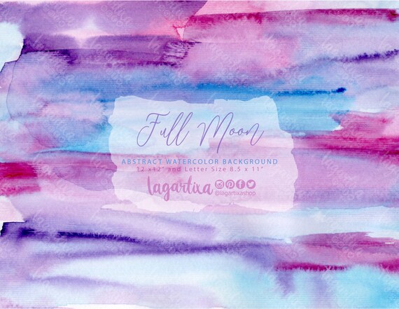 Abstract Watercolor Digital Paper Handpainted Pattern Blue Etsy