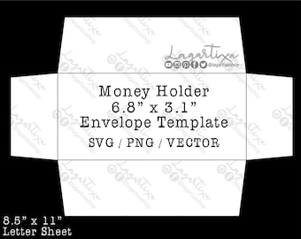 Money Gift Envelope / Money Holder Template PNG, PSD, Ai, SVG Download Cut Files, Digital Files / Instant Download / Add your design and cut