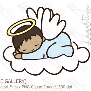 Blue Angel Baby Boy Baptism praying PNG Clip art Instant Download Little Angels Baptism Hand Drawn Image for Decorations labels tags design