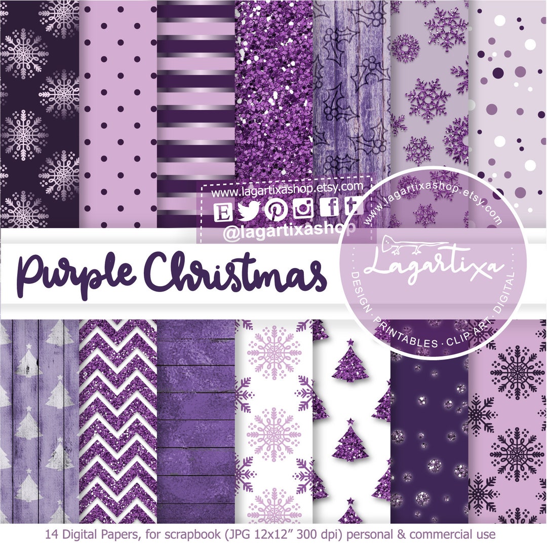 Christmas Patterns Purple Digital Paper Cardmaking Blog Background for ...