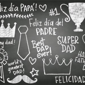 Sobreposições de quadro de dia dos pais, palavras de clipart de giz branco, Doodles desenhados à mão, o melhor pai de todos os tempos, letras de mão, gravata, bigodes, coração, PNG