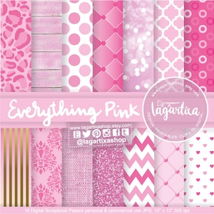 Papel Digital Fondos Rosa Glitter Damask Madera Animal Print Bokeh Lino Oro Dorado corazones chevron patrones blog o invitaciones scrapbook