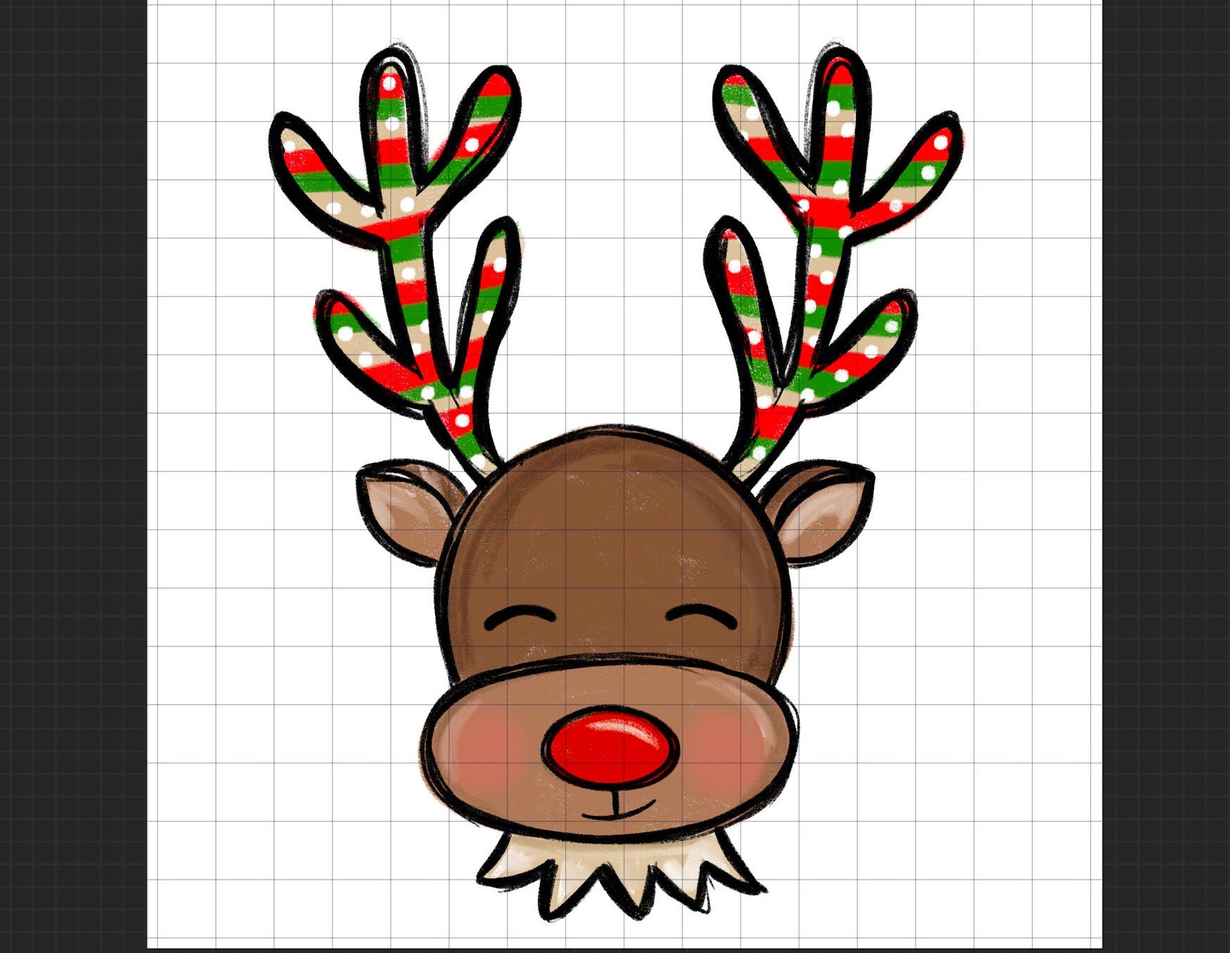 Merry Christmas Reindeer Color Isolated Vector Illustration Clipart Design  Decoration Print Stock Illustration - Download Image Now - iStock