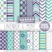 Lavender Mint Teal patterns Digital Paper Mint chevron polka dots quatrefoil for invitations blog background party printables labels toppers 
