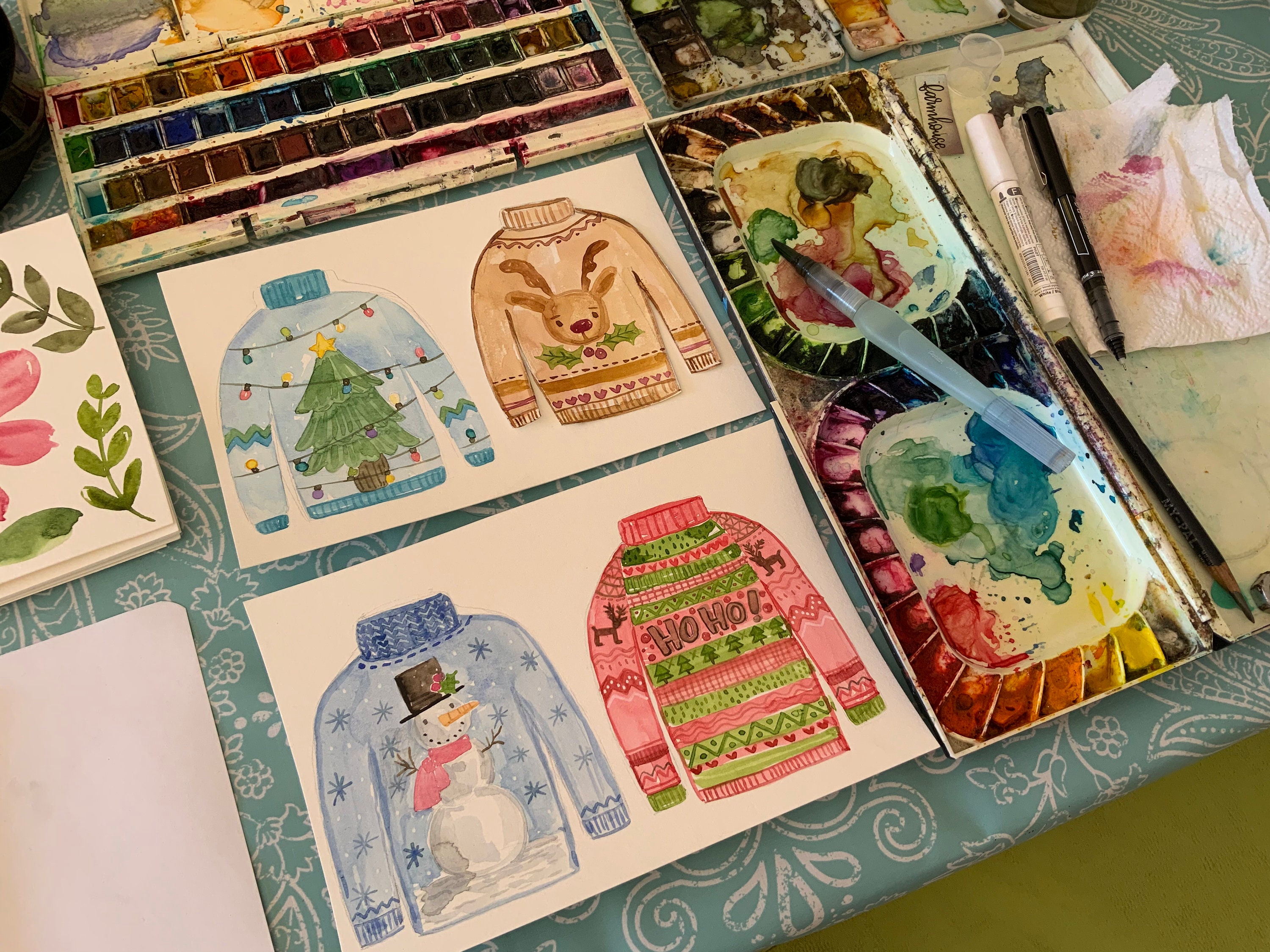 Christmas Ugly Sweater Clipart PNG Handpainted Images Watercolor Art ...