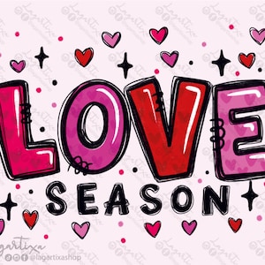 Valentine Digital Design Love Season art Red Hot Pink Sublimação Design de imagem para camisetas decoração de casa T-shirt toalhas download instantâneo