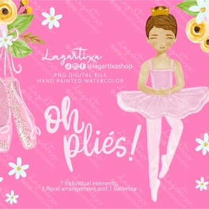 Ballerina and Floral Ballet Shoes PNG watercolor hand painted Sublimation Slippers Dance Pink Glitter Image art Clipart | Roses, daisies