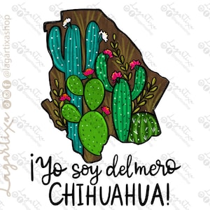 Chihuahua Mexiko Karte für Sublimation Floral PNG für T-Shirt Tasse Handtücher Reise nach Mexiko Souvenir DIY Digitale Datei Bild Handgezeichnete Rosen