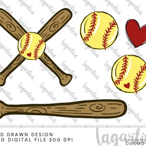 Softbal MOM, handgetekend, moeder cheerleader, sport, wedstrijden, bal, bat, ontwerp voor sublimatie, moderne belettering clipart PNG