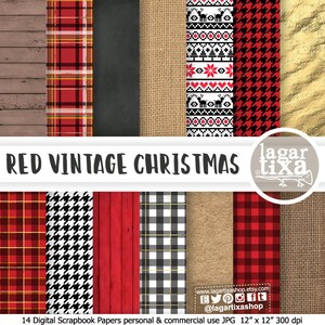 Noël Vintage Paper Old Kraft Deer Reindeer Photos Tartan Scottish Type Houndstooth Wood Slate Jute for Card Tags Backgrounds