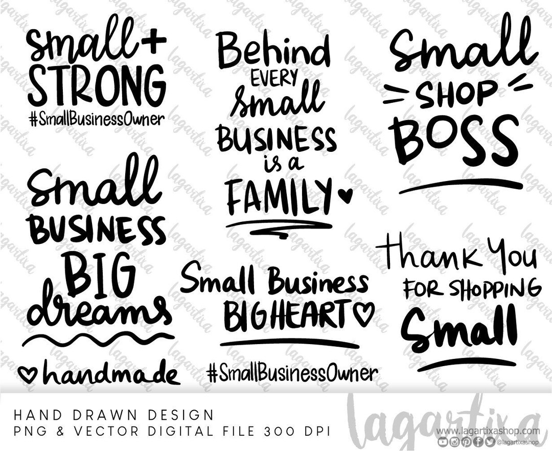 Cut Files Small Business Modern Lettering Strong Owner Digital Image ...