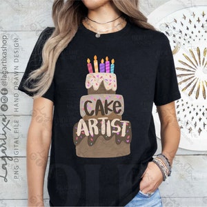 Gâteau d’anniversaire PNG Conception | Téléchargement numérique dessiné à la main | Conception de craie | Anniversaire de fille | Art imprimable | Conception de sublimation | gâteau d'anniversaire