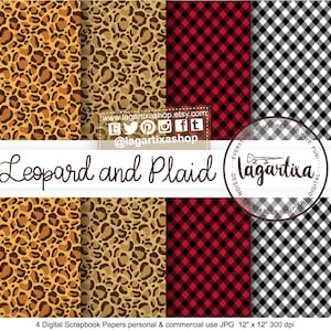 Animal Print Leopard en foto's Rood, Zwart, Wit, Digitaal Papier, om sublimatie ontwerpen Valentijnsdag print t-shirt bekers te maken