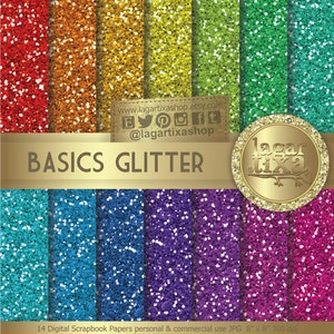 Fondos Digitales Escarchados Glitter, Basicos, Papel Digital Colores brillantes para blog tarjetas invitaciones imprimibles etiquetas