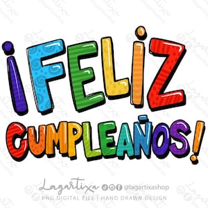 Feliz Cumpleaños Signe espagnol Joyeux anniversaire Effet craie | 1 PNG Clipart superpose des éléments individuels lettres bouffantes manuscrites numériques |
