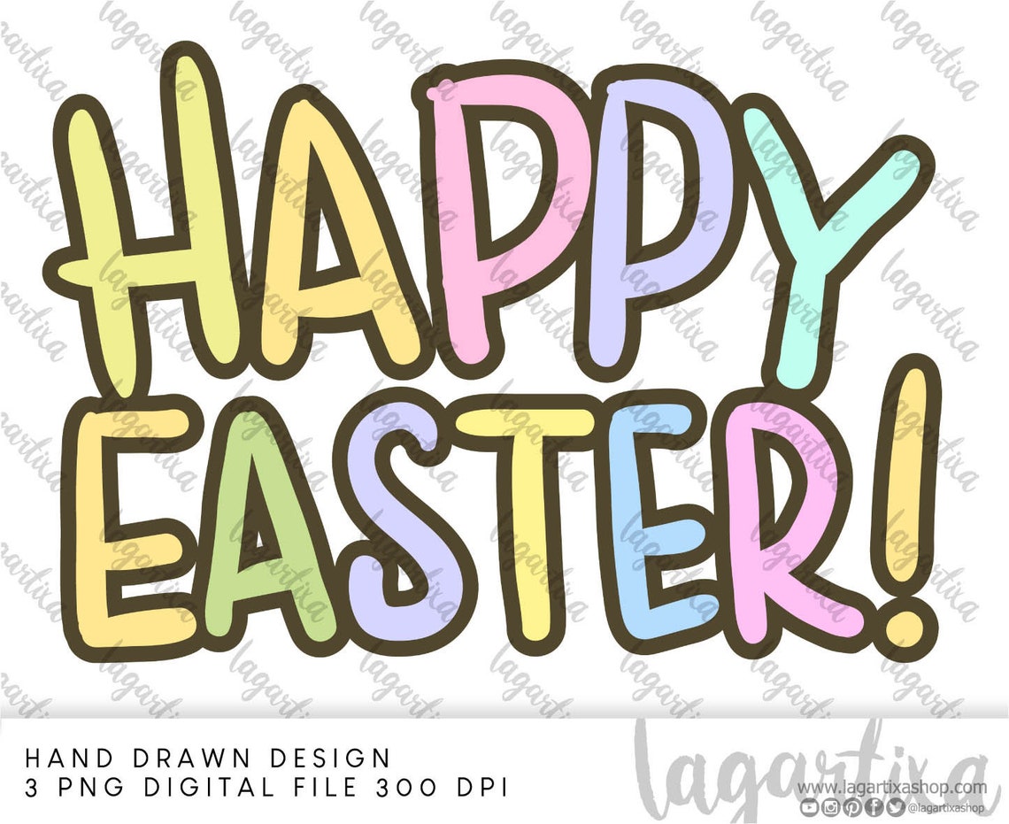 Easter Bunny Cute Rabbit Hand Drawn Cute Happy Eggs Basket Sublimation ...
