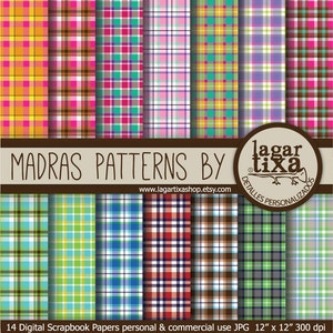 Madras Plaid western cowgirl cowboy Patterns Digital Paper rose violet Fond Blog chemise rayures cowboy party vintage Grunge FLANNEL