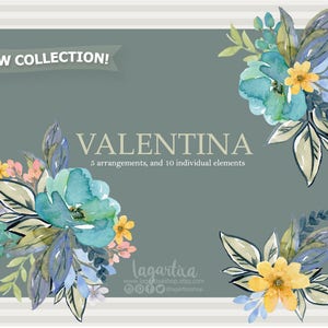 In Aquarell Floral Clipart, PNG, Blumenstrauß für Hochzeit, Vintage-Stil, impressionistische blaue Blumen, Junggesellenabschied, für Blog