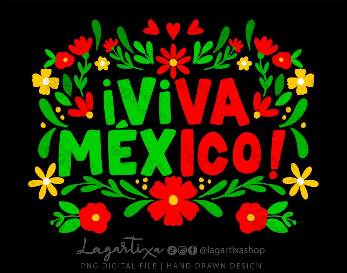 Viva Mexico Sublimation Digital Image Handwritten Design Mexican