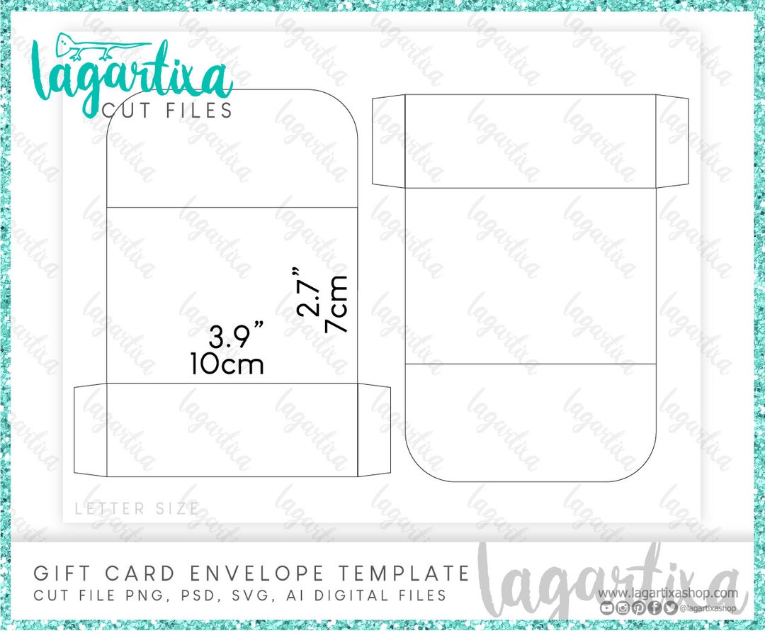 Cut Files Gift Card Envelope Template Formats PNG, PSD, Ai, SVG ...