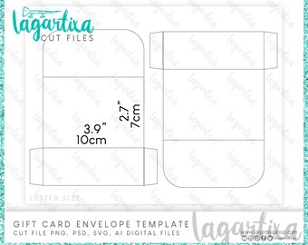 Cut Files Gift Card Envelope Template Formats PNG PSD Ai - Etsy