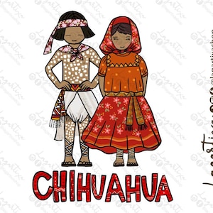 タラフマラ夫婦 メキシコ北部チワワの先住民 シエラ・デ・チワワの工芸品 お土産 メキシコの家族の旅行絵