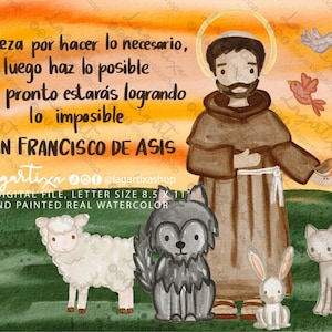 San Francisco de Asis, estarás logrando lo imposible, frases, Franciscanos, Religiosos, Archivo digital, tamaño carta, listo para imprimir