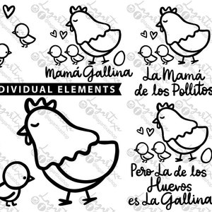 Mère des poussins | Celui avec les œufs est la poule | Mère Poule | Sublimation Image PNG Poule Mère conception dessinée à la main Fichier numérique art