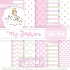 Carta digitale e immagini Clip art Battesimo Angelita e cornice Inviti Lagartixa
