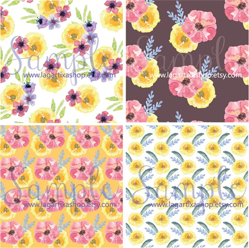 Watercolor Digital Paper Florals Wedding Flowers Patterns - Etsy