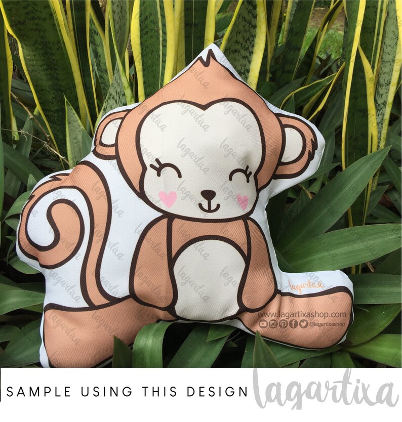 Girly Pink Monkey Clipart Png Digital Paper Pink Lime Etsy