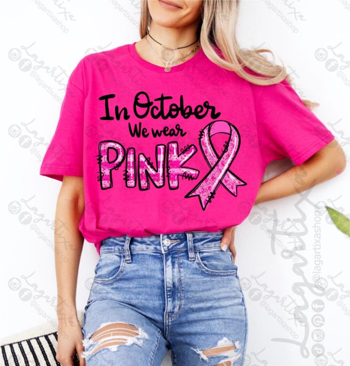 October is PINK Breast Cancer Awareness Design | Digital File PNG | We ...